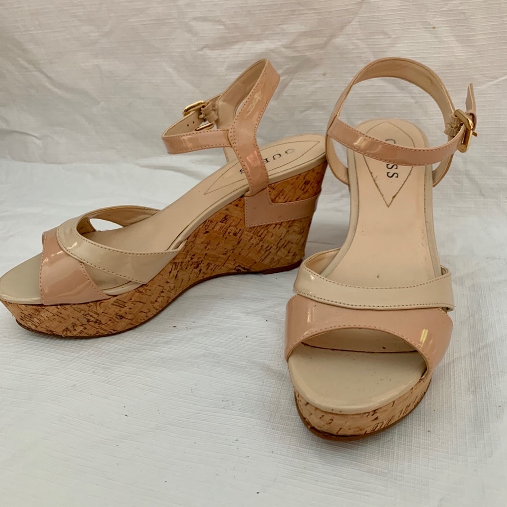 Nude Wedge Strap Sandals